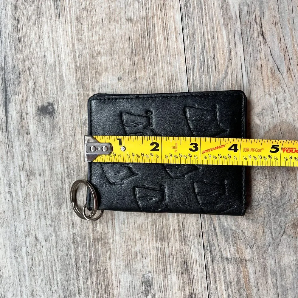 UW Madison Leather Wallet Black Embossed Badgers Keychain Wallet Minimalist
